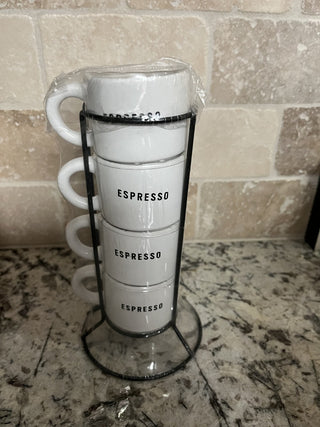 Espresso Cup Set with Holder RCD|119523