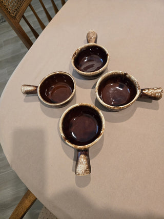 Vtg McCoy Brown Drip Bowl w/Handle RCD