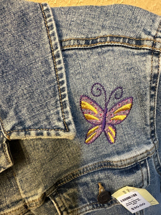 Embroidered jacket. Size. XL. Butterflies #SM
