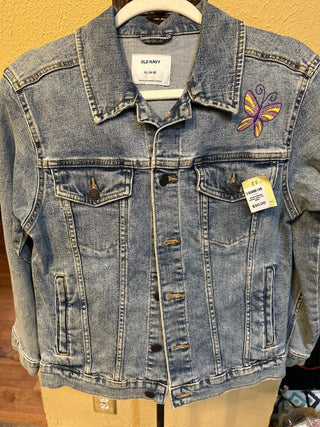 Embroidered jacket. Size. XL. Butterflies #SM