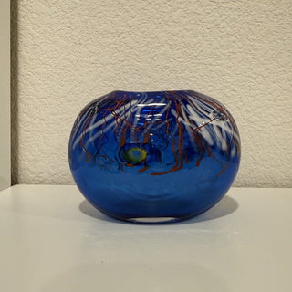 Vintage Cobalt Blue Art Glass Vase_rsv