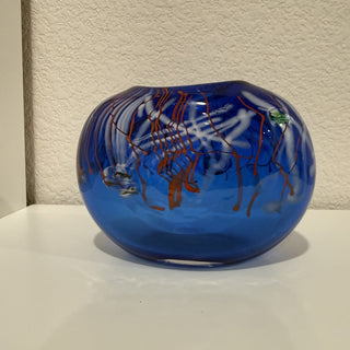 Vintage Cobalt Blue Art Glass Vase_rsv