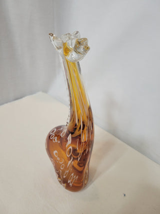 Hand Blown Clear, Amber & White Giraffe RCD|81926