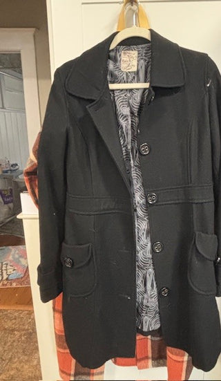Tulle Anthropologie Black Pea Coat Medium|49491