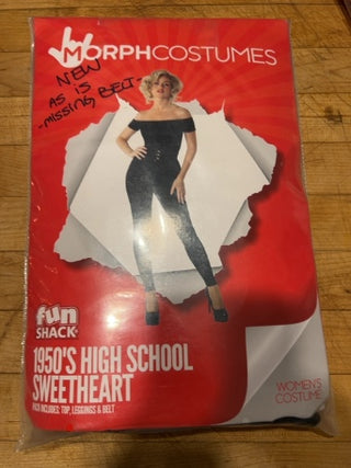 NEW AS IS Women's 1950s High School Sweetheart Costume Sexy Sandy Size L