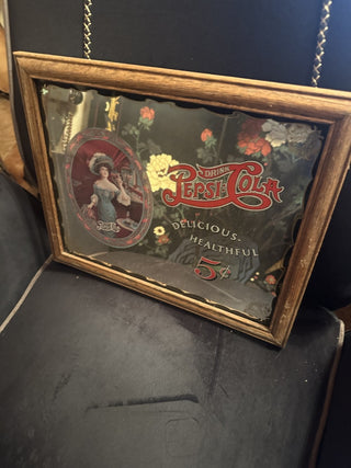 Retro Pepsi Cola Mirror Sign approx. 15.5" X 12.5" #47 VV MTS|122823