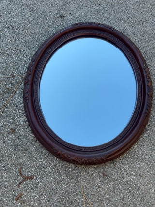 Vintage Oval Victorian Style Mirror Wall Accent Decoration Plastic Frame