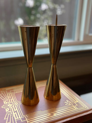 Mid century modern brass candlesticks RSV|54216