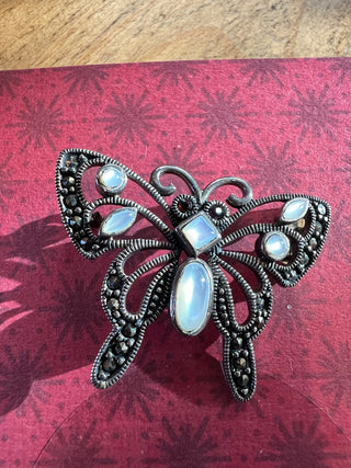 Sterling Marcasite Butterfly Brooch MTS