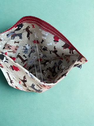 Dog Walking Bag (Beige) with Black Swirled Crossbody Strap and Black Swirled dog Coillar|81261