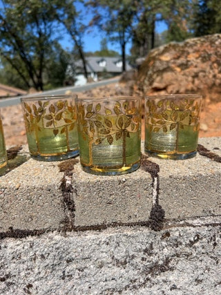 SET OF 6 vintage Culver Starlyte mid-century lowball glasses