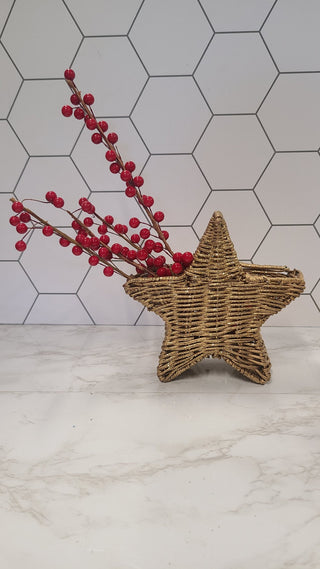 Star Shaped Wicker Basket & Berries