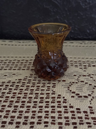 Vintage Amber Glass Toothpick Holder-RCD|81876