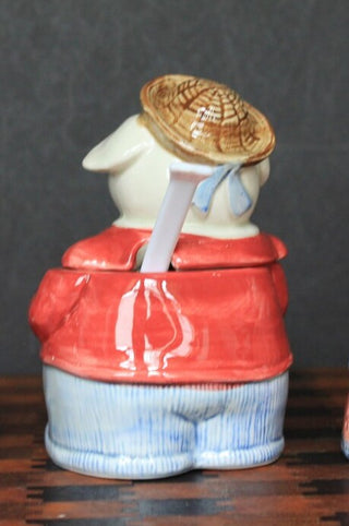 Set Otagiri Anthropomorphic Pig Jam Jar with Spoon #62 VV MTS|98068