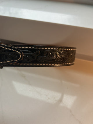 Hand Crafted 100% Leather Black Belt -RSV|130174