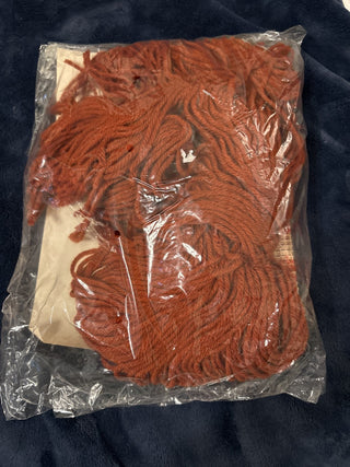 #91 NEW vintage "Fisherman Knit Pillows" Rust craft kit #425 by The Creative Circle, designed by Melanie Vogel