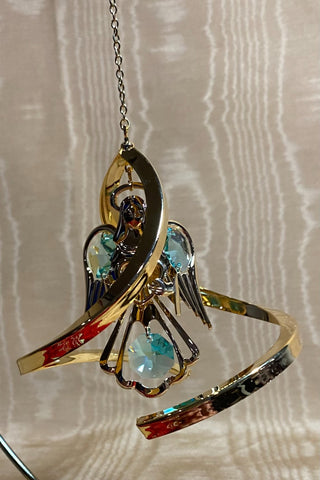 Mascot Spiral Christmas Ornament With Aqua Angel RSV|129101