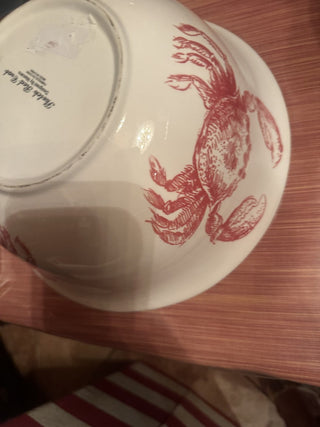 Sketch Red Crab Maxcera approx, 11.5" X 5.25" Serving Bowl Ocean Sea Beach #63 VV MTS