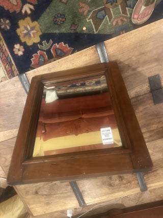 Vintage beveled wooden mirror with stand #62 VV MTS|111652