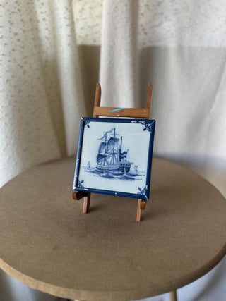 Vtg Delft Tile Art Framed (LZD - RSV)