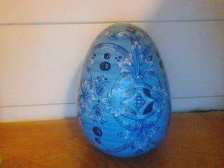 Blue Ceramic Egg. Made in Italy