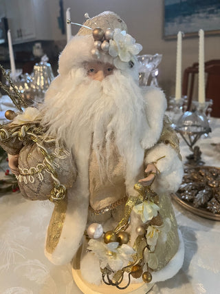 VTG White & Gold Santa Claus Figure 20"|131598