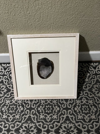 HUGI 19.75" x 19.75" Smoky Agate Slice Shadow Box Hanging Wall Art RCD