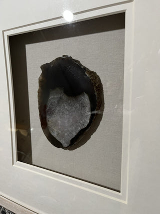 HUGI 19.75" x 19.75" Smoky Agate Slice Shadow Box Hanging Wall Art RCD