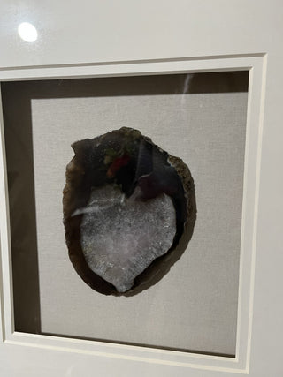 HUGI 19.75" x 19.75" Smoky Agate Slice Shadow Box Hanging Wall Art RCD