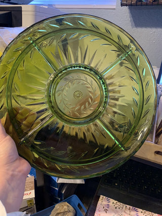 Avocado Green Indiana Glass Platter|57127
