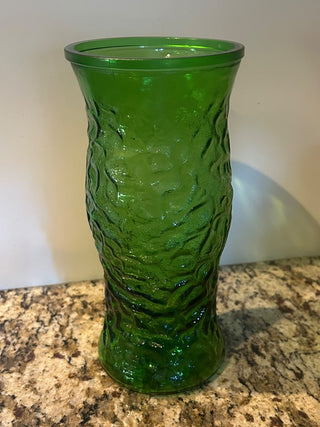 Vintage Green Hoosier Glass Vase    MTS