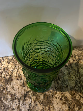 Vintage Green Hoosier Glass Vase    MTS