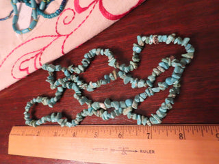 Turquoise chip long necklace light color  RCD