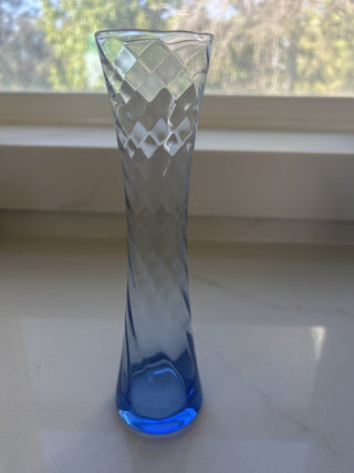 Swirl blue long neck vase-RSV