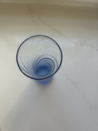 Swirl blue long neck vase-RSV