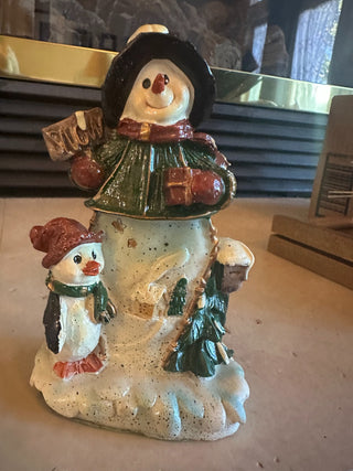 Vtg. Snowman & penguin figurine 5.5" RCD|95436