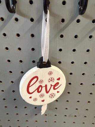 Ornament Round Wood "Love" RCD|126435