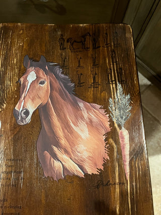 Custom Designed Small Horse Stool/Table w/Black Iron Legs RSV|143109