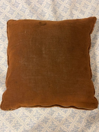 JP AS IS Vintage Erica Wilson Crewel Wheat & Flowers Completed  12” x 12” Pillow No. 7312 1973