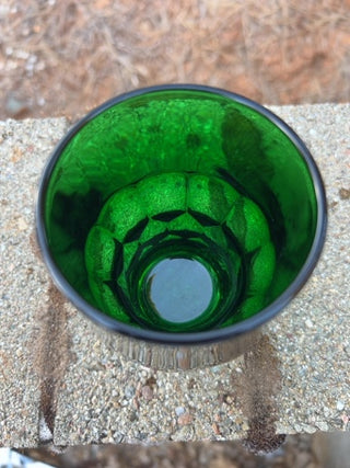 SINGLE Vintage Viking Glass "Georgian" Glass Tumblers Forest Green Mid-century