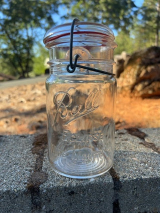 7.5” Vintage Ball Eclipse Wide Mouth Jar with glass lid and wire closure