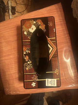 Vintage Japanese Lacquer Tissue Box Mirrored Large Box Yamanaka 10.5 #47 VV MTS