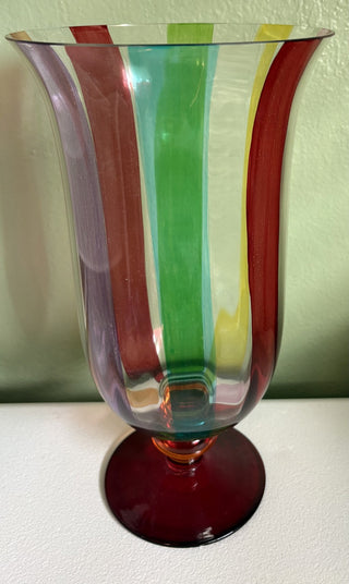RARE Pier 1 carnival rainbow glass vase rsv