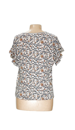 Max Studio Floral Blouse Size S White #63 VV MTS|106406