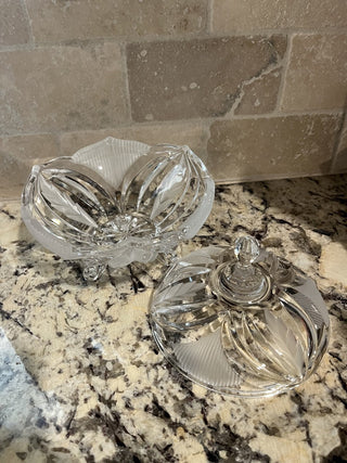 Vintage Lead Crystal Footed Candy Dish with Lid RCD