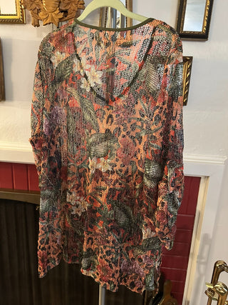 Mirror Image Net Top Plus Size Spider Weaved MTS|66959