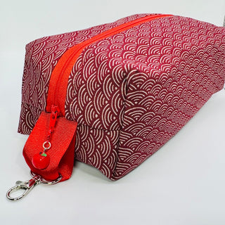 Handmade Cosmetic Bag - Red Waves - RCD|135359