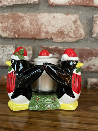 Fitz & Floyd Santa Penguin Votive Holder W/Candle 02251225 RSV|138606