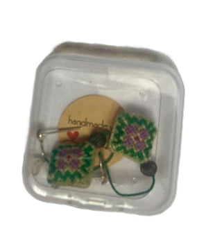 100% Silver Cross-stitch Earings|114240