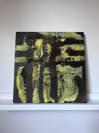 ART: Original Abstract Art Yellow & Black MTS|103897